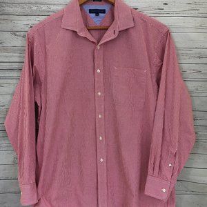 Tommy Hilfiger Men shirt Size 17 1/2 long sleeve Bottom down